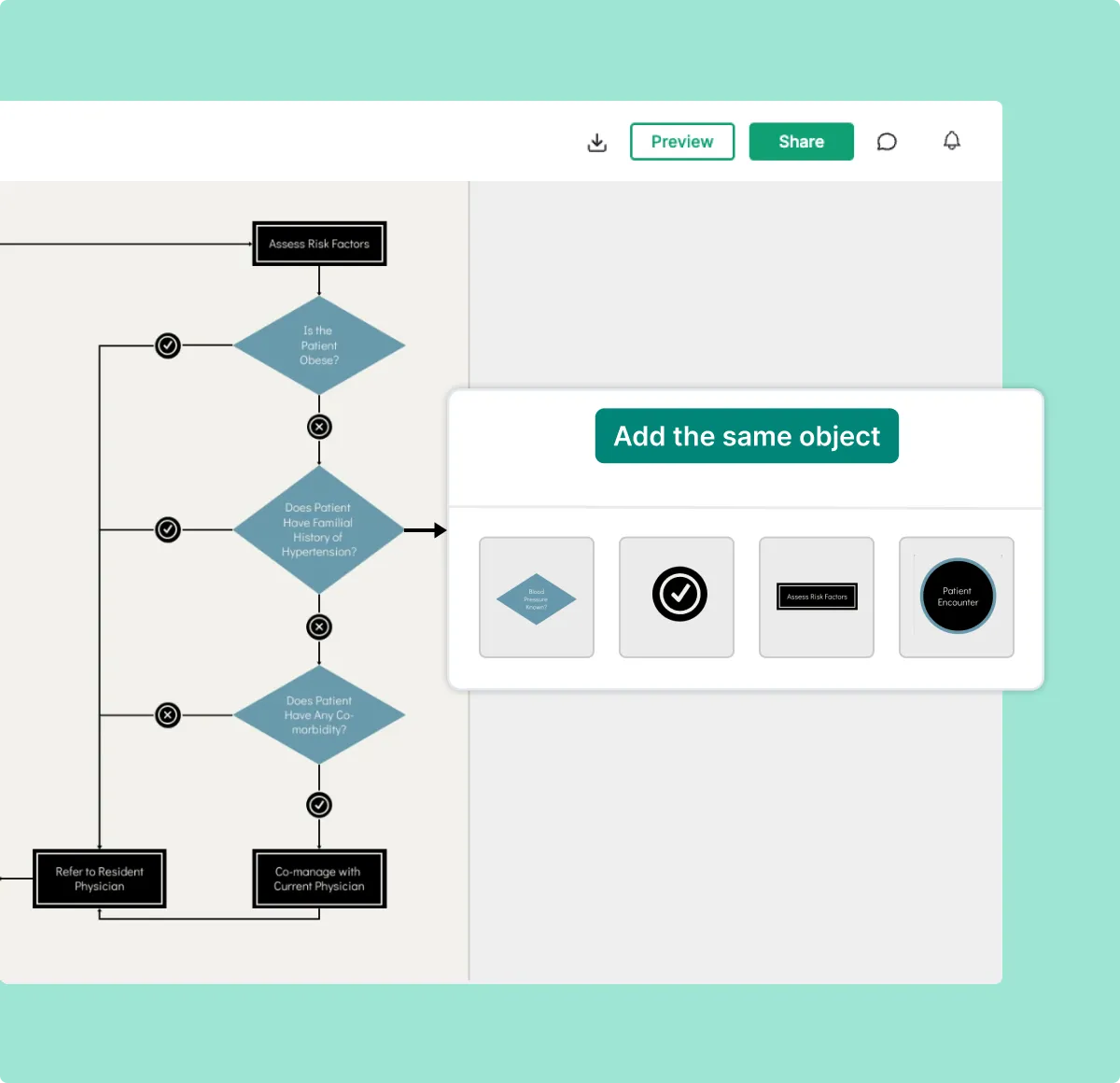 Create flowcharts effortlessly with Venngage's smart editor