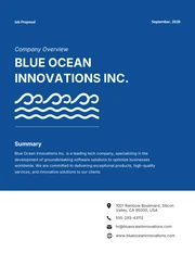 Blue Professional Business Job Proposal - Seite 1