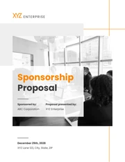 White And Orange Simple Sponsorship Proposal - Página 1