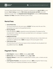 Event Space Rental Contract Template - Pagina 2