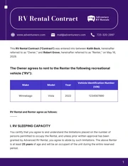 RV Rental Contract Template - Página 1