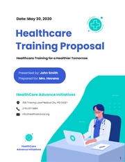 Tosca Green and Blue Healthcare Training Proposal - Página 1