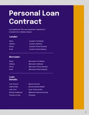 Deep Blue-Purple Modern Pattern Minimalist Loan Contracts - Página 1