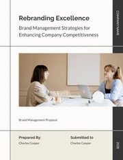 Grey And Black Simple Brand Management Proposal - page 1
