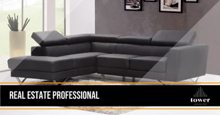 Free  Template: Banner cinza do LinkedIn para profissionais do setor imobiliário