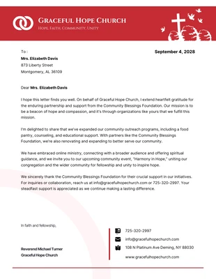business  Template: Einfacher roter Kirchenbriefkopf