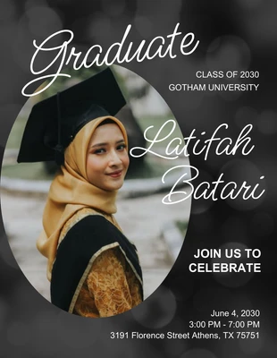 Free  Template: Volante negro de graduado moderno