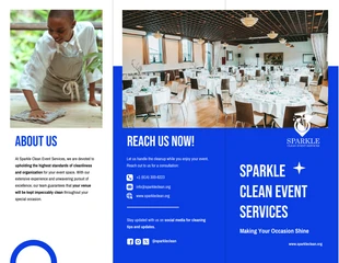 Free interactive Template: Folheto de serviços de limpeza para eventos especiais