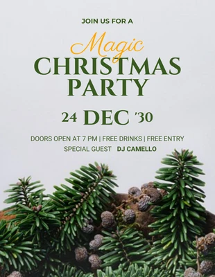 Free  Template: Flyer de fête de Noël gris clair