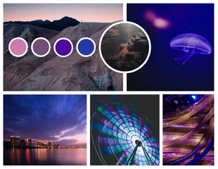 Free  Template: Mood Board de destinos de viagem