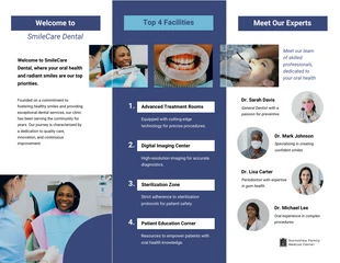 Navy Mint Simple Minimalist Dental Tri Fold Brochure - page 2
