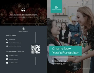 business  Template: Folheto meio dobrado para arrecadação de fundos para caridade de ano novo