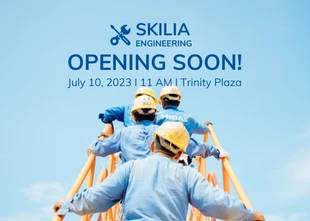 premium  Template: Postal comercial de ingeniero azul