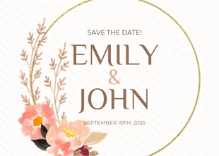 Free  Template: Carte postale "Save the date" à fleurs blanches