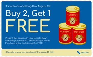 Free  Template: Blue Dog Food Gutschein Coupon