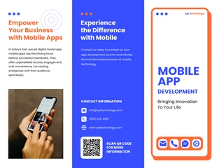 premium interactive Template: Folheto de desenvolvimento de aplicativos móveis