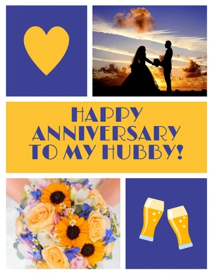 Free  Template: Cartão de aniversário de casamento do marido
