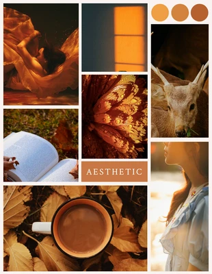 premium  Template: Collages de fotos de estética moderna naranja