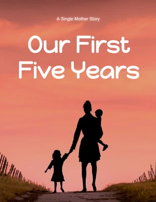 Free  Template: Capa de livro de família com fotos simples laranja