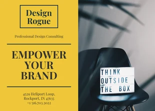 business  Template: Postal de diseño amarillo