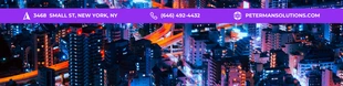 Free  Template: Lila Cityscape Profil LinkedIn Abdeckung Banner