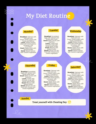 Free  Template: Modèle d'agenda de régime violet doux