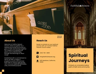 business  Template: Brochure della Chiesa arancione e nero pastello