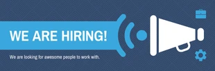 business  Template: Blue Now Hired Email Banner