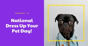 Free  Template: Publication Facebook de la journée Habillez votre animal de compagnie pourpre