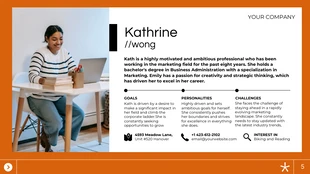 Simple Black, White, Green and Orange User Persona Presentation - Pagina 5