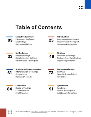 business  Template: Página do livro com índice moderno
