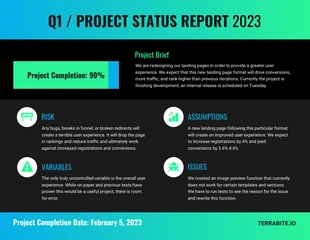 premium  Template: Neon-Projektstatus Fortschrittsbericht