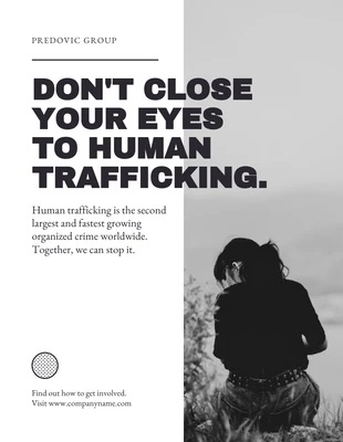 Free  Template: Poster Tráfico Humano Simples Branco E Cinzento