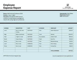business  Template: Modèle de note de frais pour les employés
