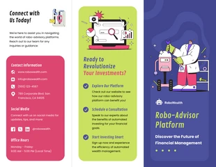 premium  Template: Brochure pliable en Z sur les plateformes de conseil en robotique