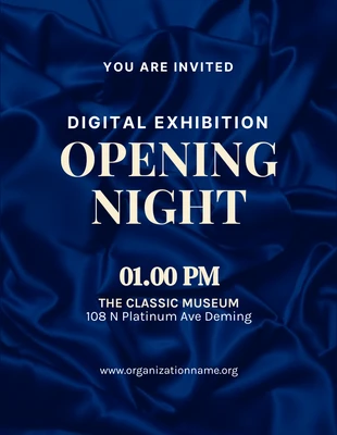 Free  Template: Pôster de exposição digital tipográfica de textura moderna da Marinha