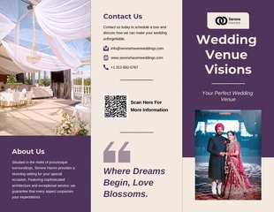 Free  Template: Modelo de folheto para local de casamento