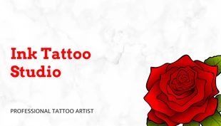 Free  Template: Biglietto da visita con texture bianca e tatuaggio a forma di rosa