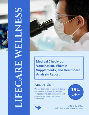 business  Template: Póster Luz - Medicina Profissional Moderna Azul