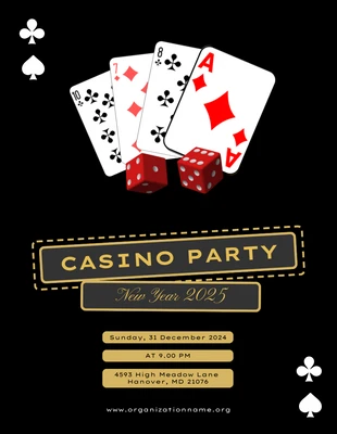 Free  Template: Invito al casinò nero
