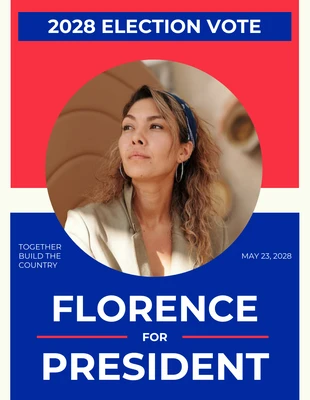 Free  Template: Eleição do folheto vermelho, azul e creme