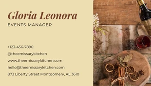 Light Yellow And Brown Modern Professional Catering Business Card - Página 2