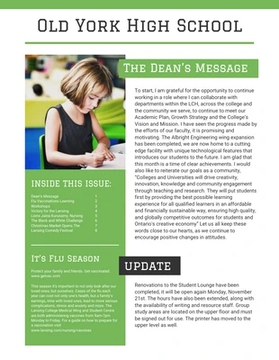 Free  Template: Newsletter der Grünen Oberschule