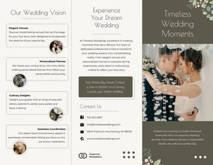 premium  Template: Folheto de Casamento Creme Simples com Três Dobras