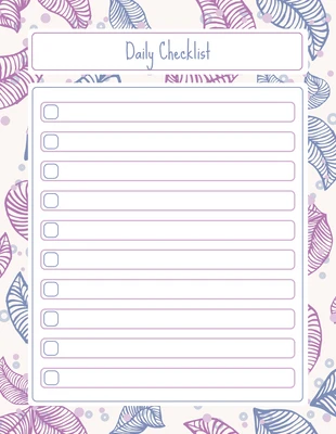 Free  Template: قائمة مرجعية يومية بسيطة مجردة من كريم