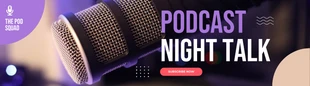 Free  Template: Banner de Youtube de podcast negro y morado