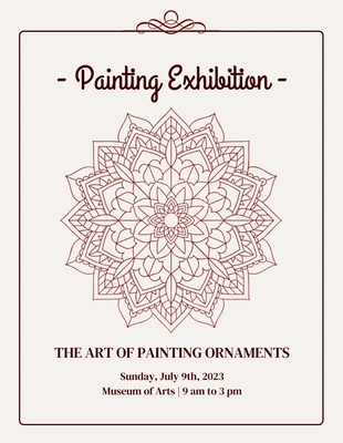 Free  Template: Folheto de exposição de pintura minimalista em cinza claro