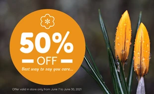 Free  Template: Floral Orange Rabattgutschein
