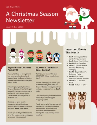 Free  Template: Modello di lettera di Natale Word
