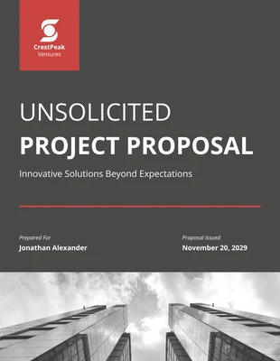 Free  Template: Proposition de projet non sollicitée